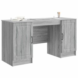 vidaXL Bureau Grijs sonoma 142,5 x 50 x 75 cm Bewerkt hout