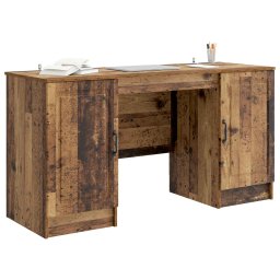 vidaXL Bureau Oud hout 142,5 x 50 x 75 cm Bewerkt hout