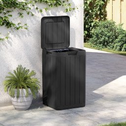 vidaXL Tuinafvalbak 38x38x65 cm polypropeen antracietkleurig