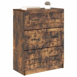 vidaXL Ladenkast Gerookt eiken 66 x 34,5 x 87 cm Bewerkt hout