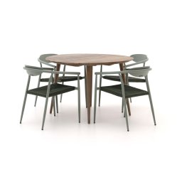 Manifesto Cavone/ROUGH-K ø 115cm dining tuinset 5-delig stapelbaar - Laagste prijsgarantie!