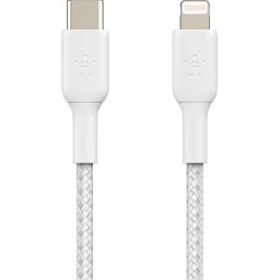 Belkin Braided iPhone Lightning naar USB-C kabel - 2m - Wit