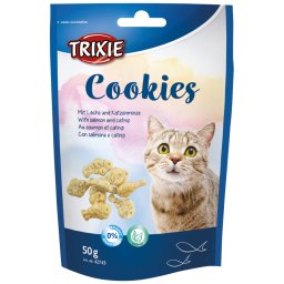 Voordeelpakket: 6x50g Trixie Cookies met zalm & kattenkruid kattensnacks