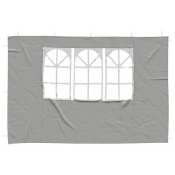 vidaXL Party Tent Zijwand 2 st 300 x 195 cm Lichtgrijs PE en staal