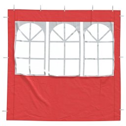 vidaXL Party Tent Zijwand 2 st 200 x 195 cm Rood PE en staal