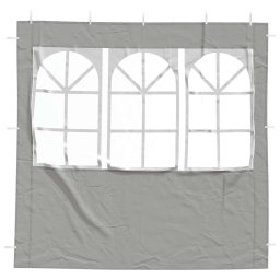 vidaXL Party Tent Zijwand 2 st 200 x 195 cm Lichtgrijs PE en staal