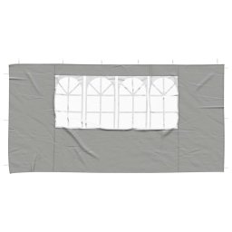 vidaXL Party Tent Zijwand 2 st 400 x 195 cm Lichtgrijs PE en staal