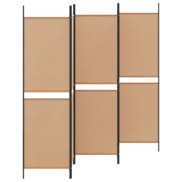 vidaXL 5-Panel Room Divider Beige 250 x 180 cm Stof