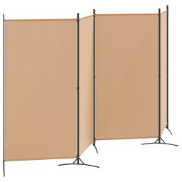 vidaXL 4-panelen roomdivider Beige 346 x 180 cm Stof
