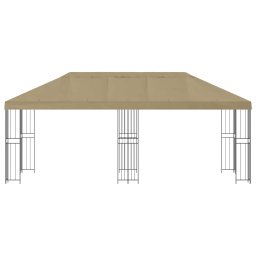 vidaXL Tuinprieel 6 x 3 m Beige Polyester en staal 190 gsm