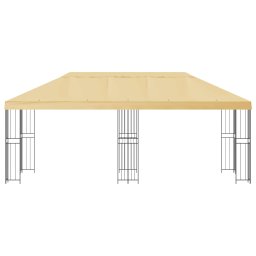 vidaXL Tuinprieel 6 x 3 m Crèmekleurig Polyester en staal 190 gsm