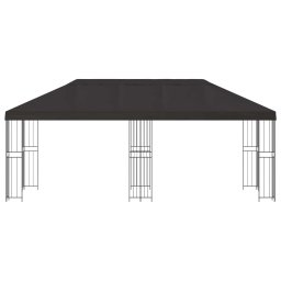 vidaXL Tuinprieel 6 x 3 m Antraciet Polyester en staal 190 gsm
