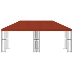 vidaXL Tuinprieel 6 x 3 m Terracotta Polyester en staal 190 gsm
