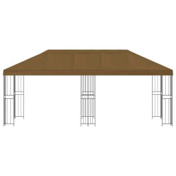 vidaXL Tuinprieel 6 x 3 m Taupe Polyester en staal 190 gsm