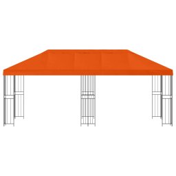 vidaXL Tuinprieel 6 x 3 m Oranje Polyester en staal 190 gsm