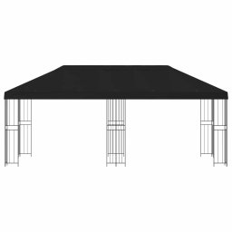 vidaXL Tuinprieel 6 x 3 m Zwart Polyester en staal 190 gsm