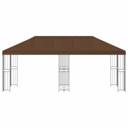 vidaXL Tuinprieel 6 x 3 m Bruin Polyester en staal 190 gsm