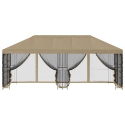 vidaXL Paviljoen met zijwanden 6 x 3 m Beige Polyester en staal