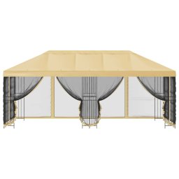 vidaXL Paviljoen met zijwanden 6 x 3 m Crèmekleurig Polyester en staal