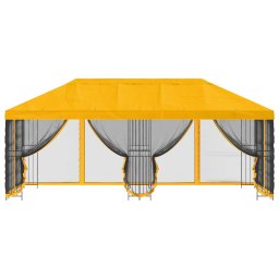vidaXL Paviljoen met zijwanden 6 x 3 m Geel Polyester en staal 190 gsm