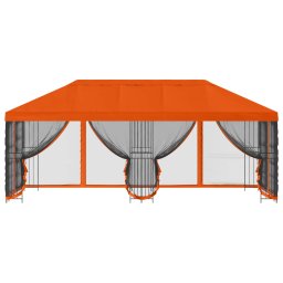 vidaXL Paviljoen met zijwanden 6 x 3 m Oranje Polyester en staal