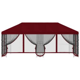 vidaXL Paviljoen met zijwanden 6 x 3 m Bordeauxrood Polyester en staal