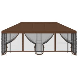 vidaXL Paviljoen met zijwanden 6 x 3 m Bruin Polyester en staal