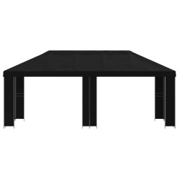 vidaXL Tuinprieel 6 x 3 m Zwart Polyester en staal 190 gsm