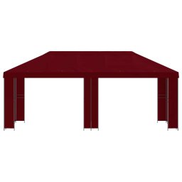 vidaXL Tuinprieel 6 x 3 m Bordeauxrood Polyester en staal 190 gsm