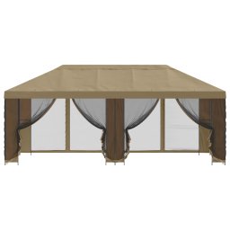 vidaXL Tuin Gazebo met Zijwanden 6 x 3 m Beige Polyester en staal