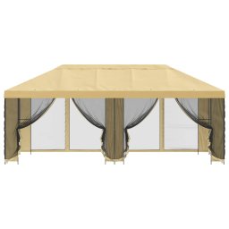 vidaXL Tuin Gazebo met Zijwanden 6 x 3 m Crèmekleurig