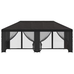 vidaXL Tuin Gazebo met Zijwanden 6 x 3 m Antraciet Polyester en staal