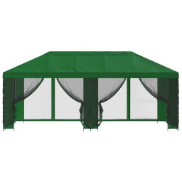 vidaXL Tuin Gazebo met Zijwanden 6 x 3 m Groen Polyester en staal