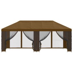 vidaXL Tuin Gazebo met Zijwanden 6 x 3 m Taupe Polyester en staal