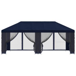 vidaXL Tuin Gazebo met Zijwanden 6 x 3 m Blauw Polyester en staal