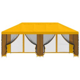 vidaXL Tuin Gazebo met Zijwanden 6 x 3 m Geel Polyester en staal
