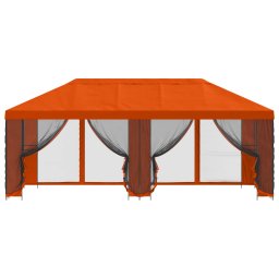 vidaXL Tuin Gazebo met Zijwanden 6 x 3 m Oranje Polyester en staal