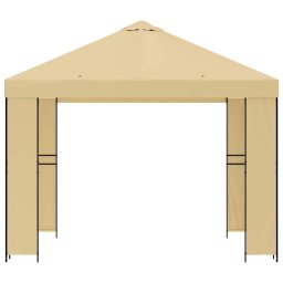 vidaXL Paviljoen 3 x 3 m Crèmekleurig Polyester en staal 190 gsm