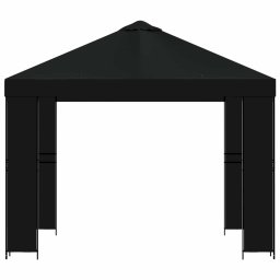 vidaXL Paviljoen 3 x 3 m Zwart Polyester en staal 190 gsm