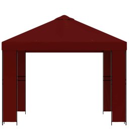 vidaXL Paviljoen 3 x 3 m Bordeauxrood Polyester en staal 190 gsm