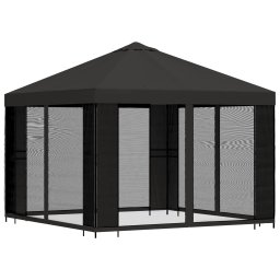 vidaXL Tuin Gazebo met Zijwanden 3 x 3 m Antracietkleurig