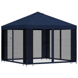 vidaXL Tuin Gazebo met Zijwanden 3 x 3 m Blauw Polyester en staal