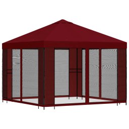 vidaXL Tuin Gazebo met Zijwanden 3 x 3 m Bordeauxrood
