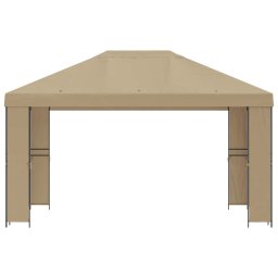vidaXL Paviljoen 4 × 3 m Beige Polyester en staal 190 gsm