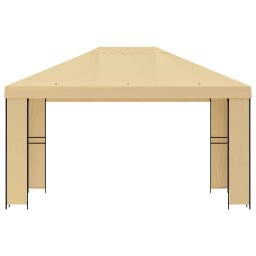 vidaXL Paviljoen 4 × 3 m Crèmekleurig Polyester en staal 190 gsm