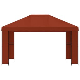 vidaXL Paviljoen 4 × 3 m Terracotta Polyester en staal 190 gsm