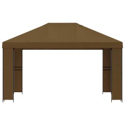vidaXL Paviljoen 4 × 3 m Taupe Polyester en staal 190 gsm