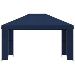 vidaXL Paviljoen 4 × 3 m Blauw Polyester en staal 190 gsm