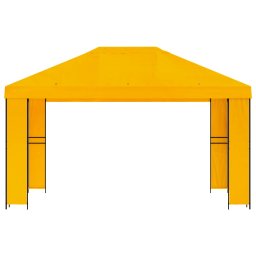 vidaXL Paviljoen 4 × 3 m Geel Polyester en staal 190 gsm