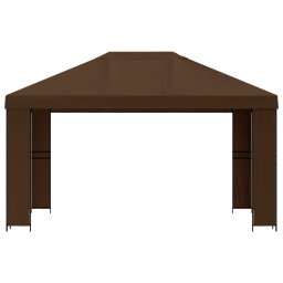 vidaXL Paviljoen 4 × 3 m Bruin Polyester en staal 190 gsm